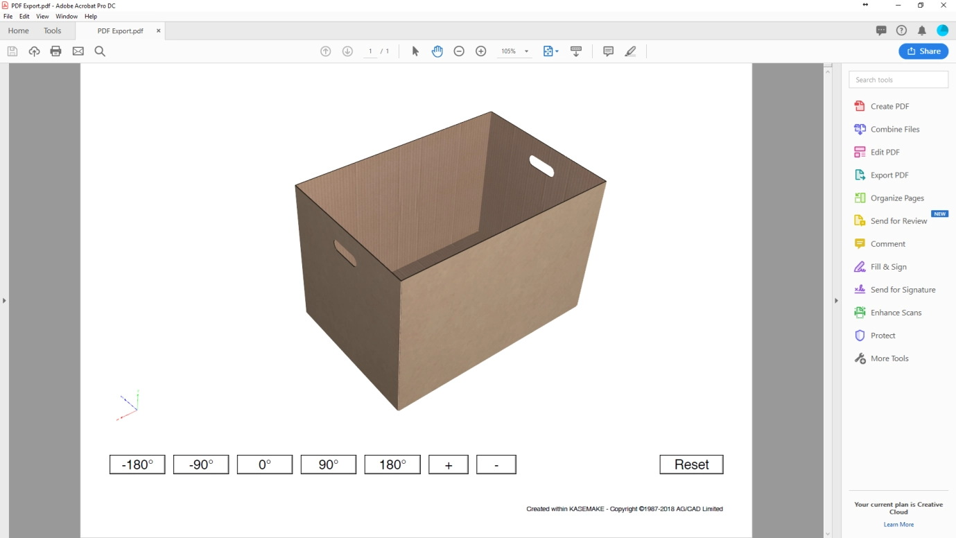 Fichier PDF pliable exporté depuis KASEMAKE