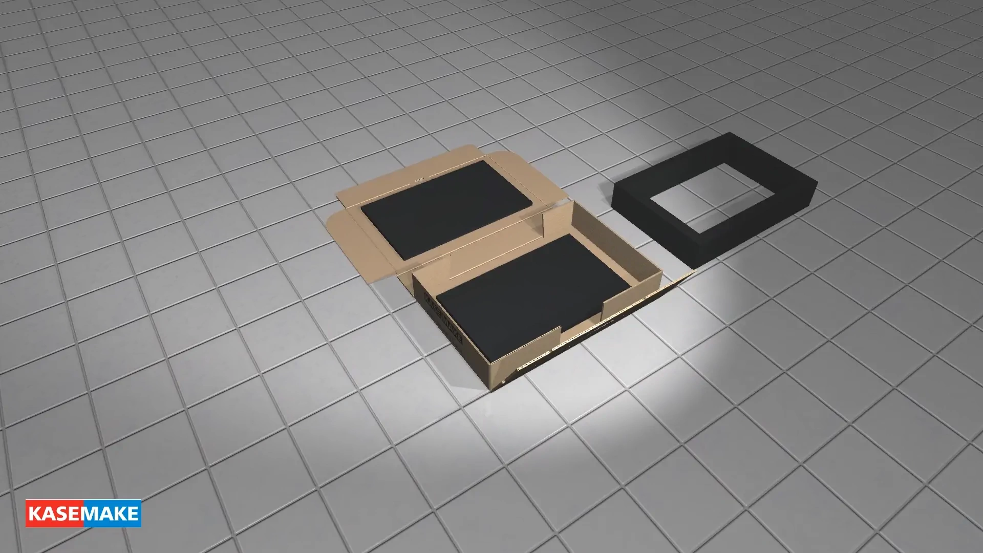 观看 FEFCO 0426 盒子以逼真的 3D 形式折叠起来